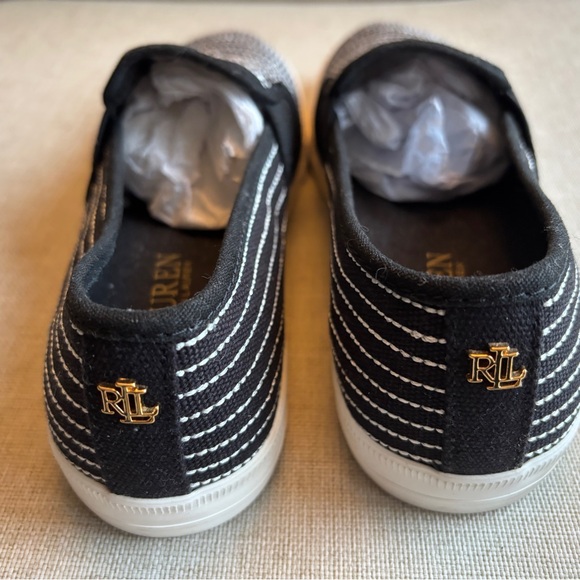 Lauren Ralph Lauren “Jinny” black nautical striped flats - Picture 4 of 8